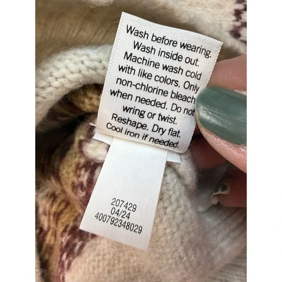 Fair Isle Sweater Womens Small Croft Barrow Nordic Knit Cozy - Picture 5 of 7